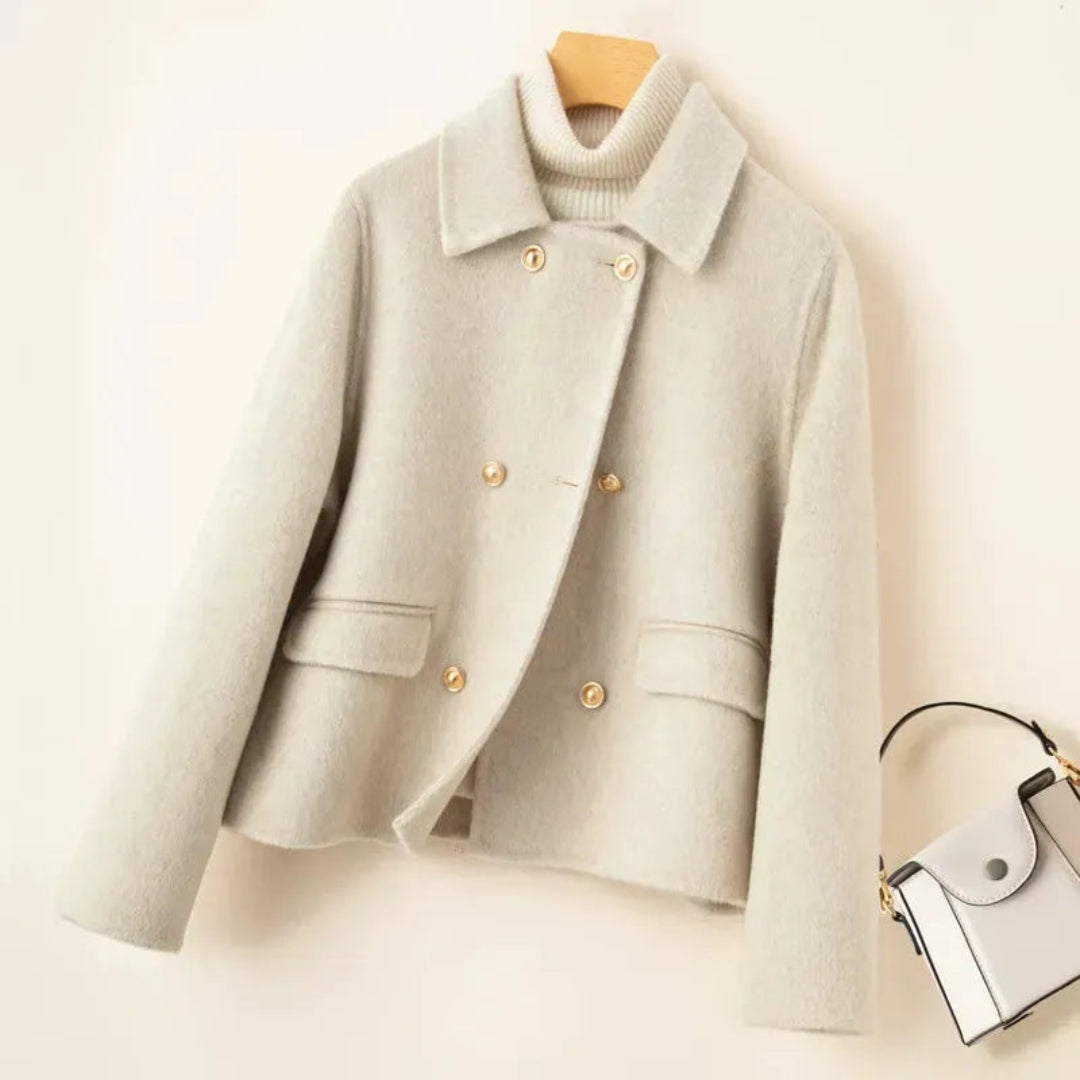 Women's Elegant Wool Coat |Women | Wool Blend | Doll Collar Tailored Winter Outerwear | Steven & Levon