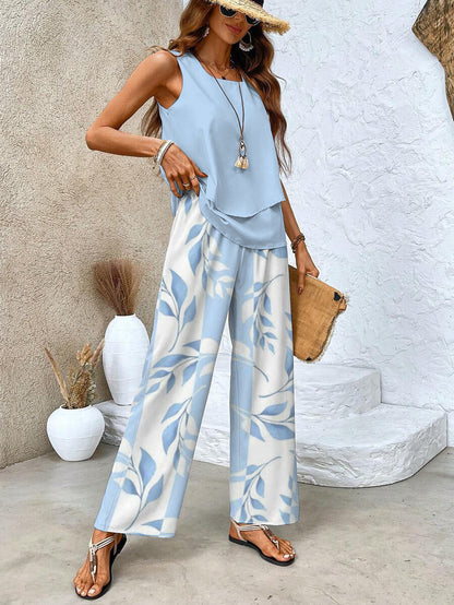 Women's Flowy Top & Relaxed Bottoms Set | Elegant Two-Piece Outfit | Steven & Levon
