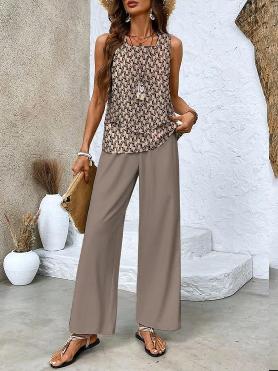 Women's Flowy Top & Relaxed Bottoms Set | Elegant Two-Piece Outfit | Steven & Levon