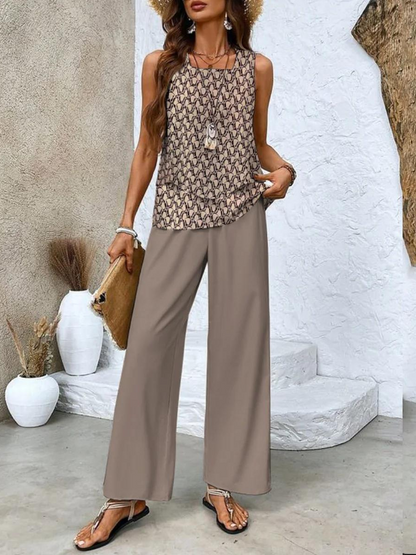 Women's Flowy Top & Relaxed Bottoms Set | Elegant Two-Piece Outfit | Steven & Levon