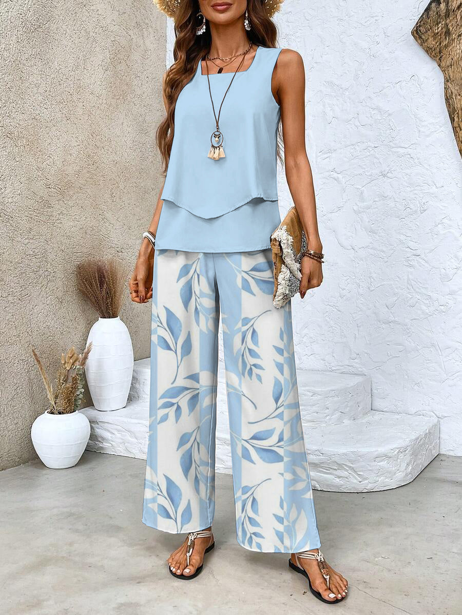 Women's Flowy Top & Relaxed Bottoms Set | Elegant Two-Piece Outfit | Steven & Levon