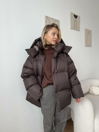 Women's Hooded Puffer Jacket | Warm Quilted Winter Coat | Lightweight Insulated Outerwear | Steven & Levon