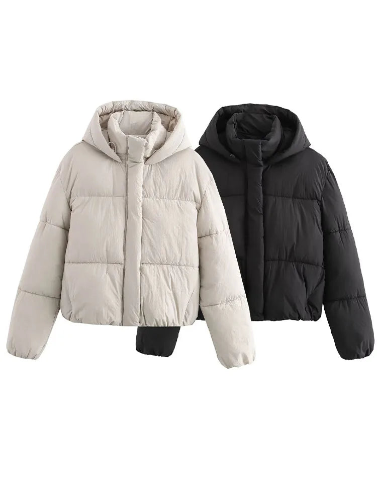 Women's Hooded Puffer Jacket | Quilted Winter Coat | Warm Insulated Outerwear | Steven & Levon