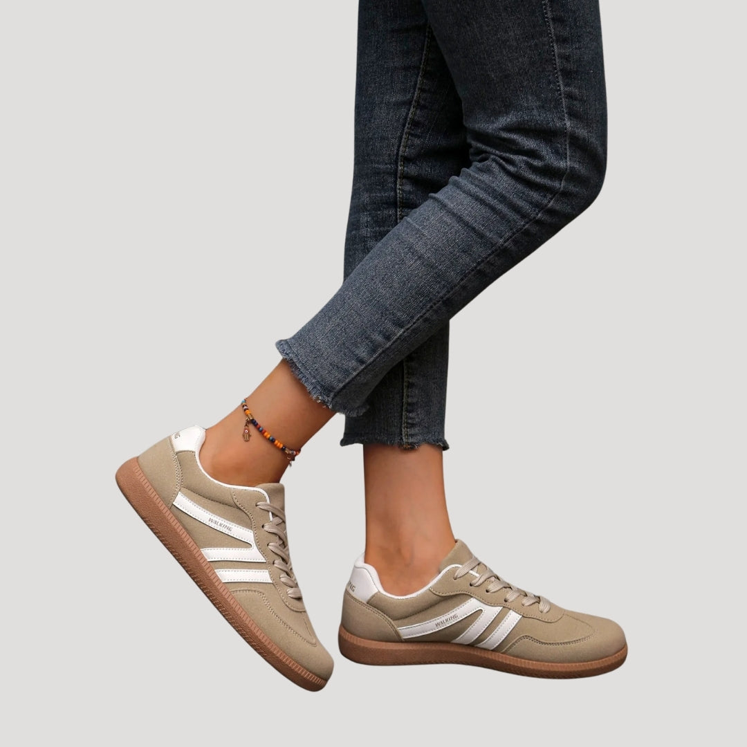 Women’s Lace-Up Casual Sneakers | Women | Synthetic Upper & Gum Rubber Sole | Low-Top Everyday Trainers | Steven & Levon