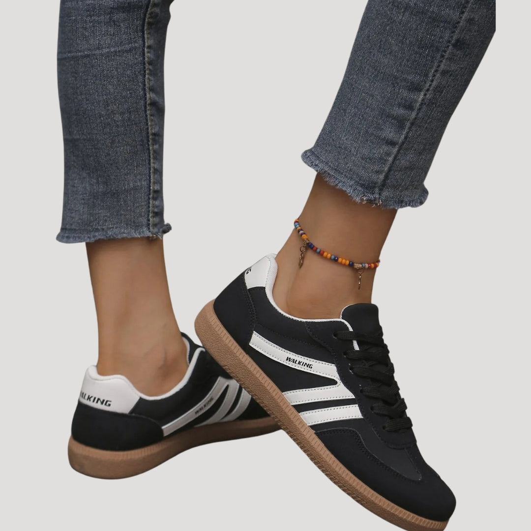 Women’s Lace-Up Casual Sneakers | Women | Synthetic Upper & Gum Rubber Sole | Low-Top Everyday Trainers | Steven & Levon