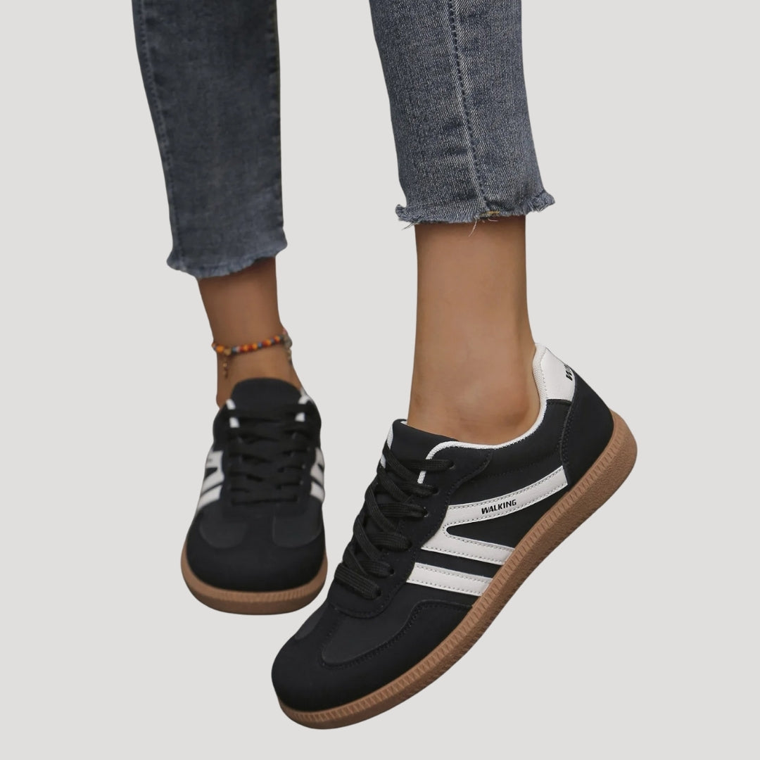 Women’s Lace-Up Casual Sneakers | Women | Synthetic Upper & Gum Rubber Sole | Low-Top Everyday Trainers | Steven & Levon