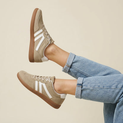 Women’s Lace-Up Casual Sneakers | Women | Synthetic Upper & Gum Rubber Sole | Low-Top Everyday Trainers | Steven & Levon