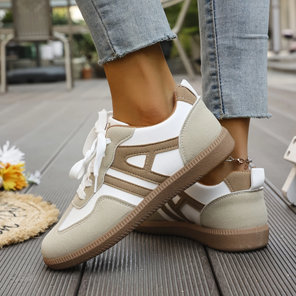 Women's Lace-Up Low-Top Sneakers | Synthetic Leather | Lightweight Comfortable Everyday Casual Shoes | Steven & Levon