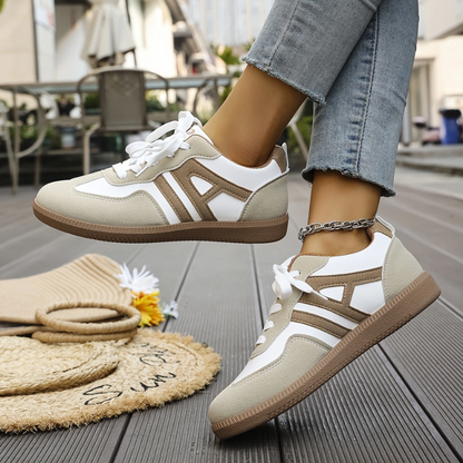 Women's Lace-Up Low-Top Sneakers | Synthetic Leather | Lightweight Comfortable Everyday Casual Shoes | Steven & Levon