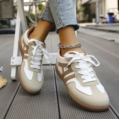 Women's Lace-Up Low-Top Sneakers | Synthetic Leather | Lightweight Comfortable Everyday Casual Shoes | Steven & Levon