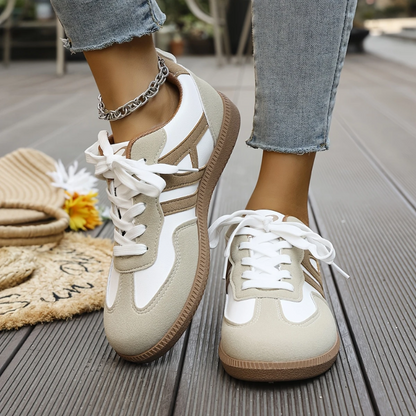 Women's Lace-Up Low-Top Sneakers | Synthetic Leather | Lightweight Comfortable Everyday Casual Shoes | Steven & Levon