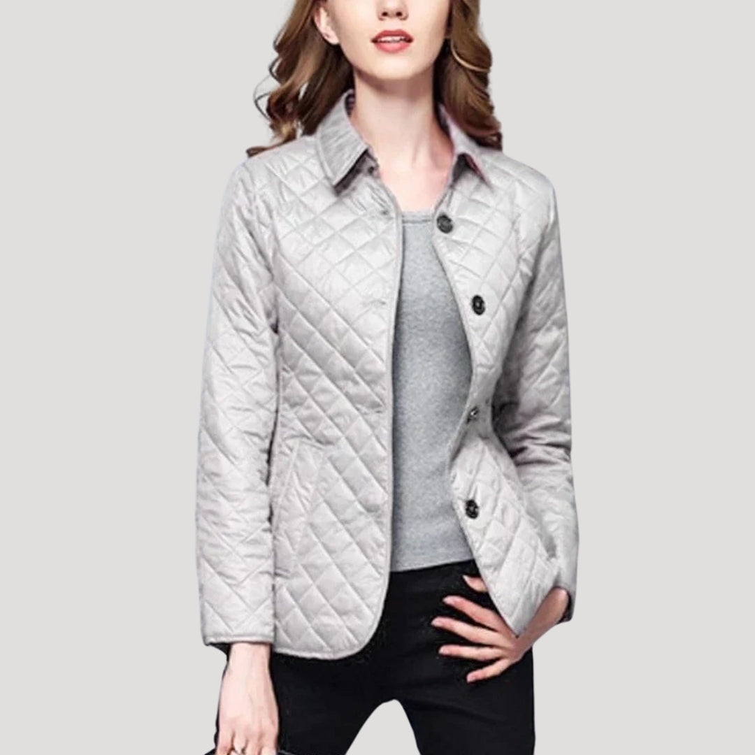 Women's Lightweight Padded Summer Jacket | Quilted Jacket | Women | Slim Fit Diamond Stitch | Steven & Levon