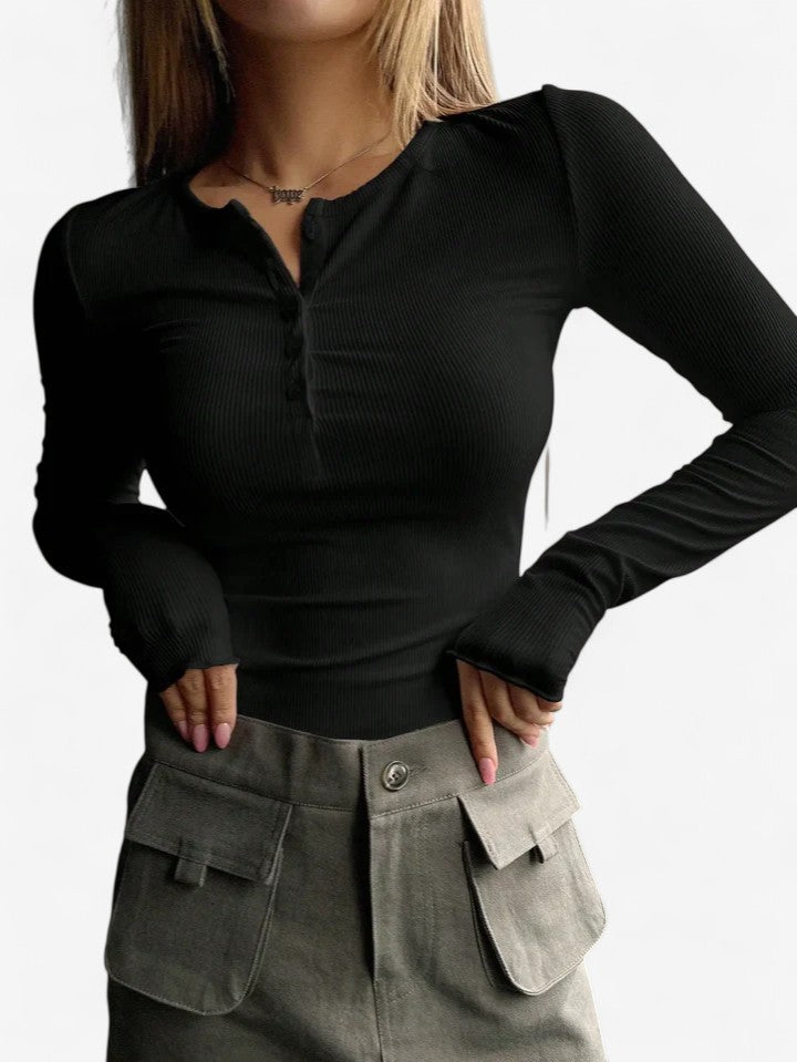 Women’s Casual Long Sleeve Shirt | Button-Up Blouse | Soft Cotton Blend | Relaxed Fit Everyday Top | Steven & Levon