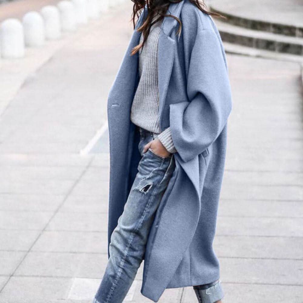 Women's Oversized Wool Blend Coat | Long Warm Winter Outerwear | Relaxed Fit Jacket | Steven & Levon