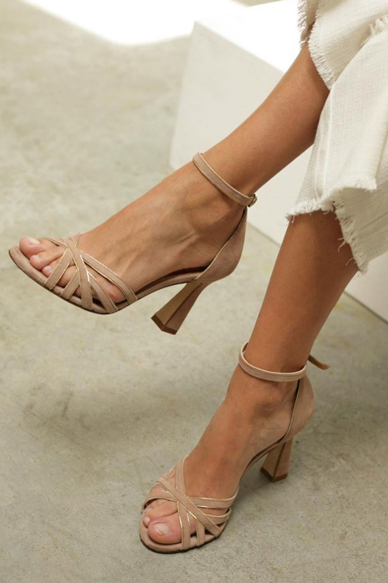 Women's Peep Toe Heeled Sandals | Eco Leather | Open Toe Elegant Dress Shoes | Steven & Levon