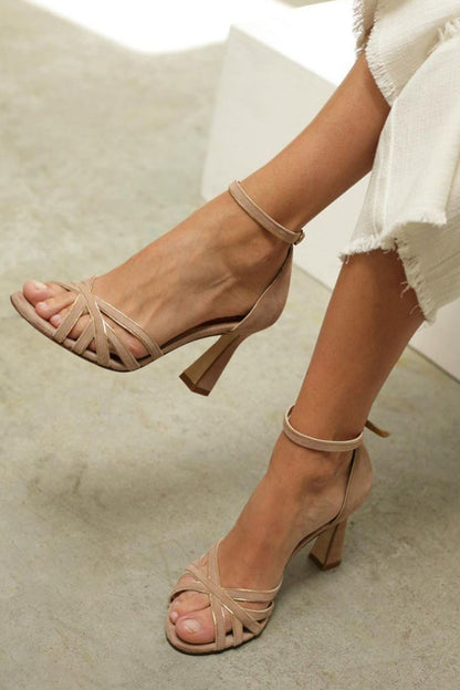 Women's Peep Toe Heeled Sandals | Eco Leather | Open Toe Elegant Dress Shoes | Steven & Levon