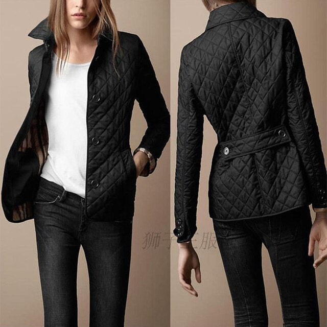 Women's Quilted Button-Up Jacket | Women | Premium Fabric | Lightweight Warm Autumn Winter Coat | Steven & Levon