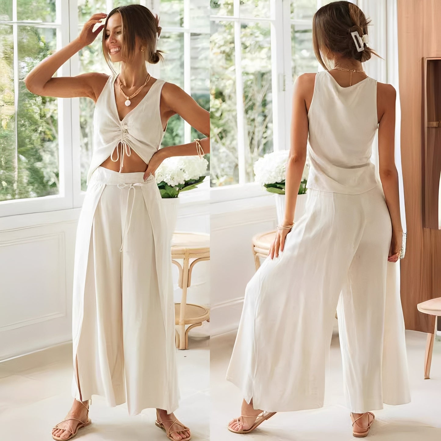 Adele Relaxed Two-Piece Set | Women’s Co-Ord Loungewear | Soft Blend Fabric | Loose Fit Trousers Set | Steven & Levon