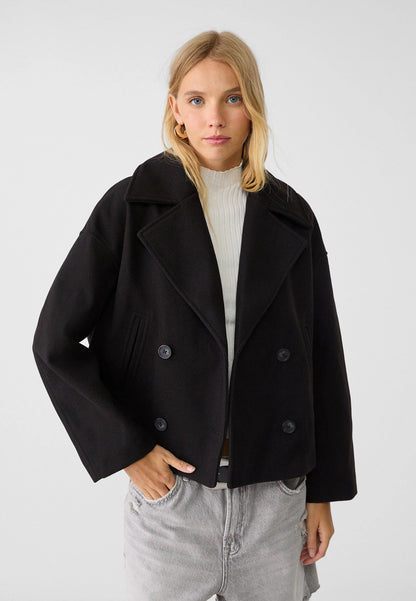 Women's Short Double Breasted Jacket | Women | Tailored Blazer Coat | Smart Casual Layering | Steven & Levon