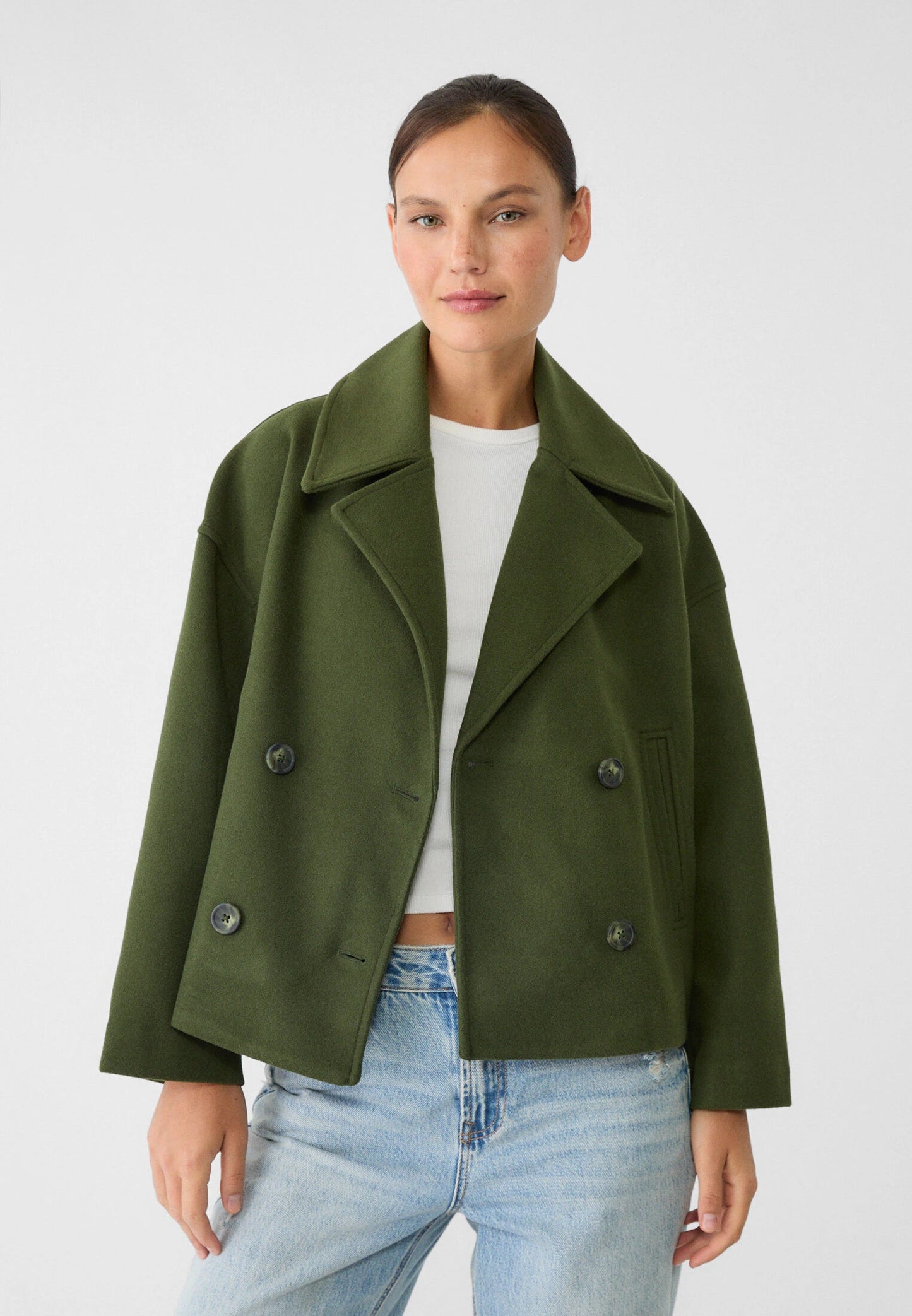 Women's Short Double Breasted Jacket | Women | Tailored Blazer Coat | Smart Casual Layering | Steven & Levon