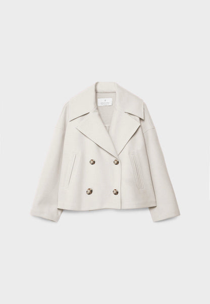 Women's Short Double Breasted Jacket | Women | Tailored Blazer Coat | Smart Casual Layering | Steven & Levon
