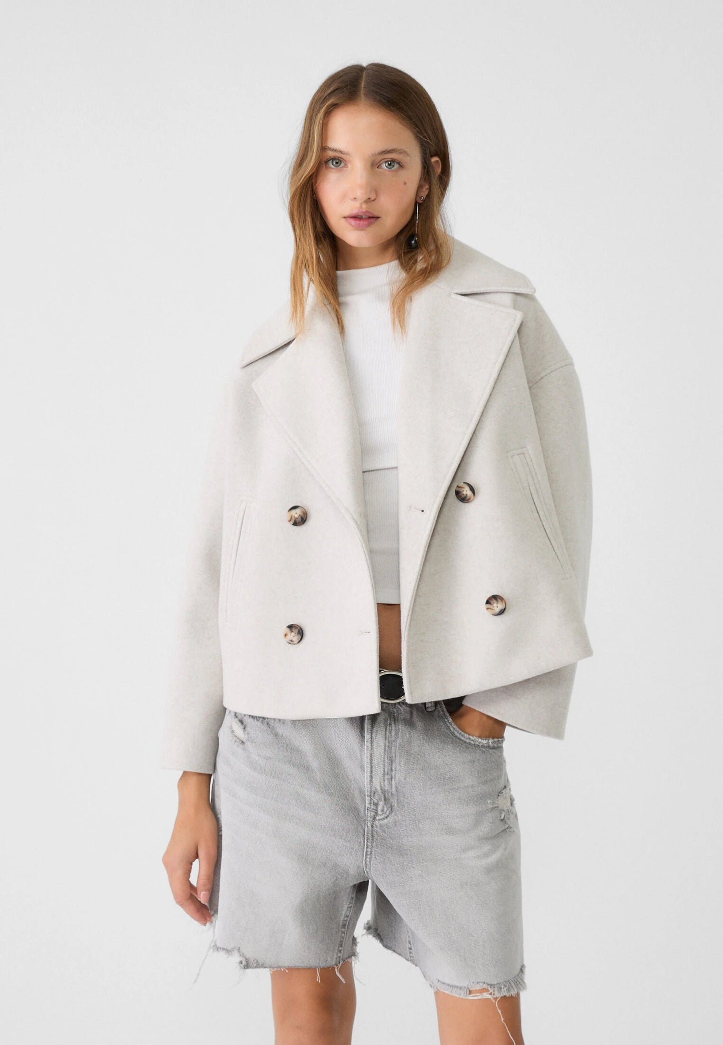 Women's Short Double Breasted Jacket | Women | Tailored Blazer Coat | Smart Casual Layering | Steven & Levon