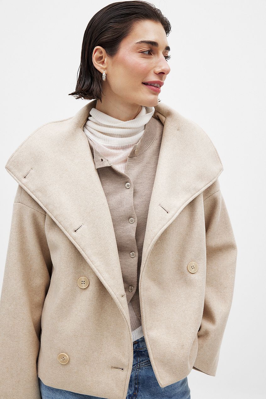 Women's Short Double Breasted Trench Coat | Women | Lightweight Fabric Blend | Cropped Outerwear | Steven & Levon