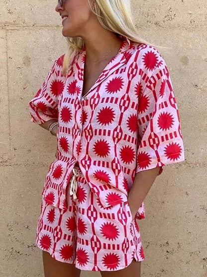 Women's Summer Print Co-Ord Set | Elegant Two-Piece Outfit | Steven & Levon