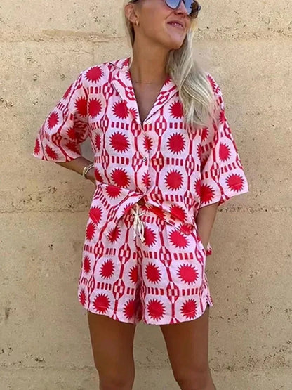 Women's Summer Print Co-Ord Set | Elegant Two-Piece Outfit | Steven & Levon
