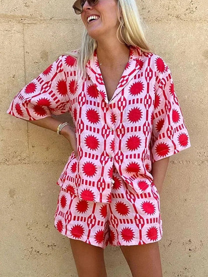 Women's Summer Print Co-Ord Set | Elegant Two-Piece Outfit | Steven & Levon