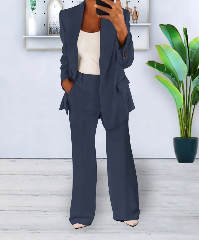 Women’s Tailored Blazer & Wide Leg Pants Set | Women | Soft Fabric | Office & Smart Casual Co-Ord | Steven & Levon