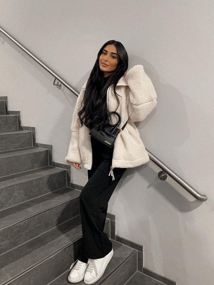 Women's Teddy Jacket | Teddy Jacket | Women | Fleece | Double Zipper Winter Coat | Steven & Levon