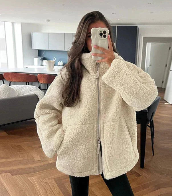Women's Teddy Jacket | Teddy Jacket | Women | Fleece | Double Zipper Winter Coat | Steven & Levon