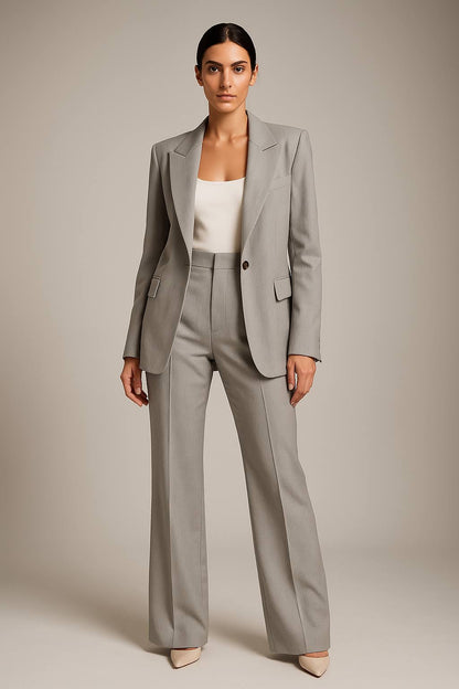Women's Two-Piece Suit Set | Lapel Blazer & Pants | Elegant Relaxed Fit | Steven & Levon