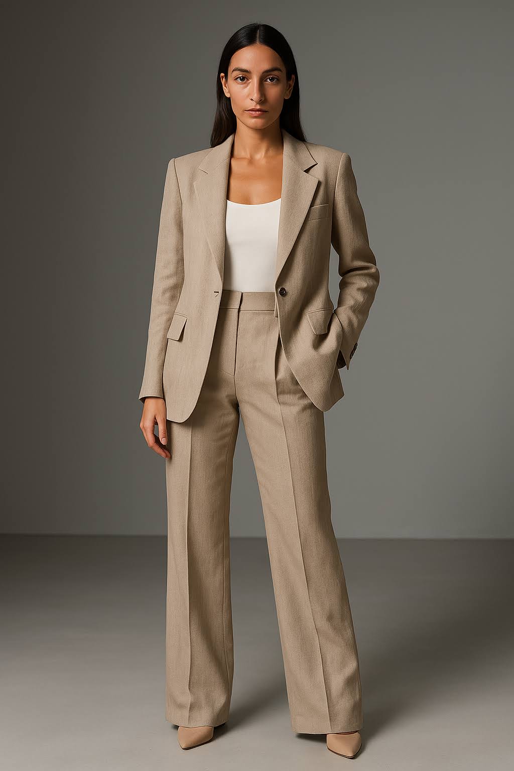 Women's Two-Piece Suit Set | Lapel Blazer & Pants | Elegant Relaxed Fit | Steven & Levon