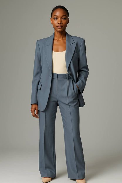 Women's Two-Piece Suit Set | Lapel Blazer & Pants | Elegant Relaxed Fit | Steven & Levon