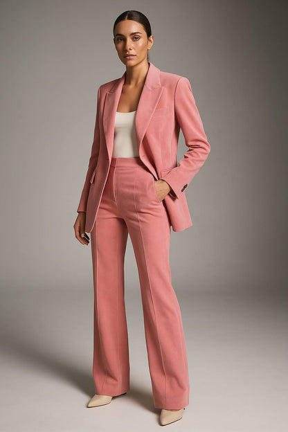 Women's Two-Piece Suit Set | Lapel Blazer & Pants | Elegant Relaxed Fit | Steven & Levon