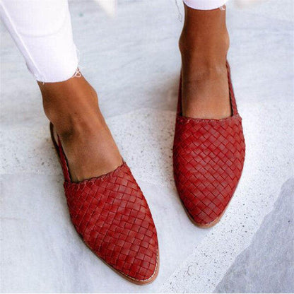 Women's Woven Leather Flats | Ballet Shoes | Women | Breathable Slip-On Comfort | Steven & Levon