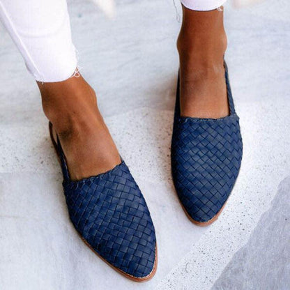 Women's Woven Leather Flats | Ballet Shoes | Women | Breathable Slip-On Comfort | Steven & Levon