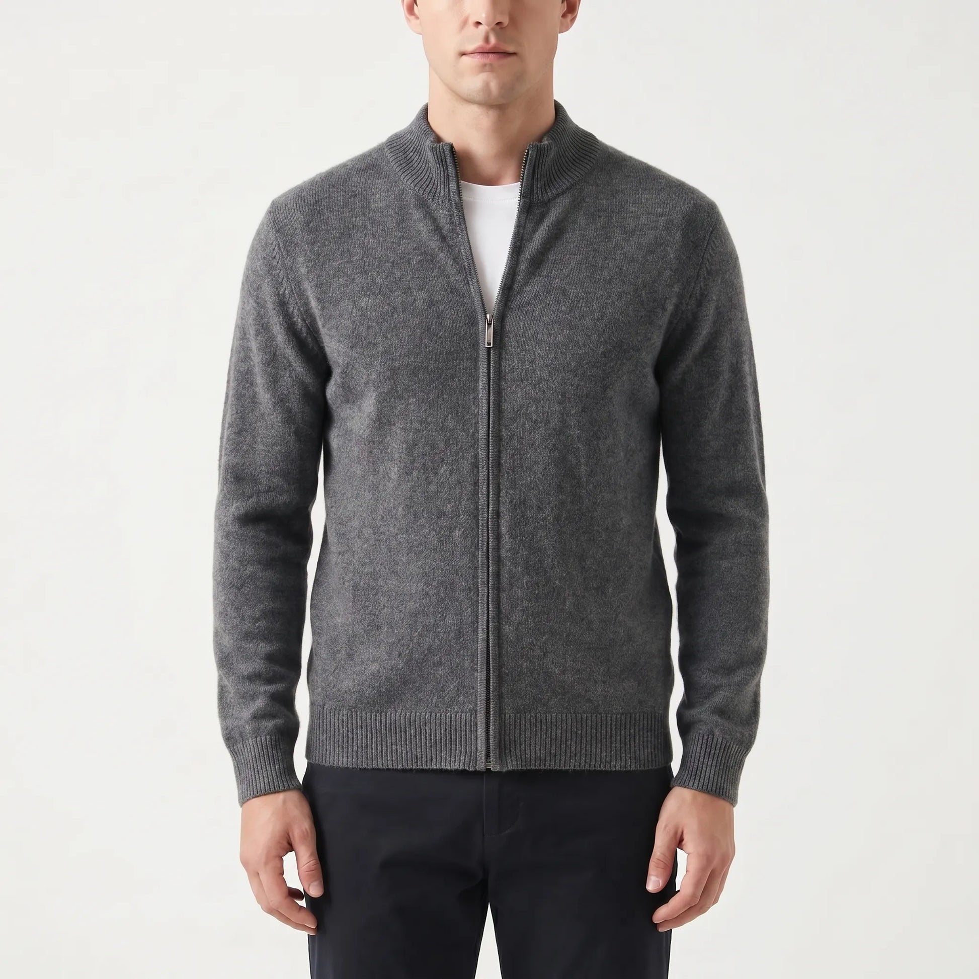 Woolven - Zip-Through Knitted Cardigan For Men  Layering In Cooler Weather