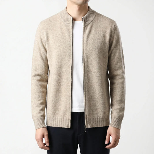Woolven - Zip-Through Knitted Cardigan For Men  Layering In Cooler Weather