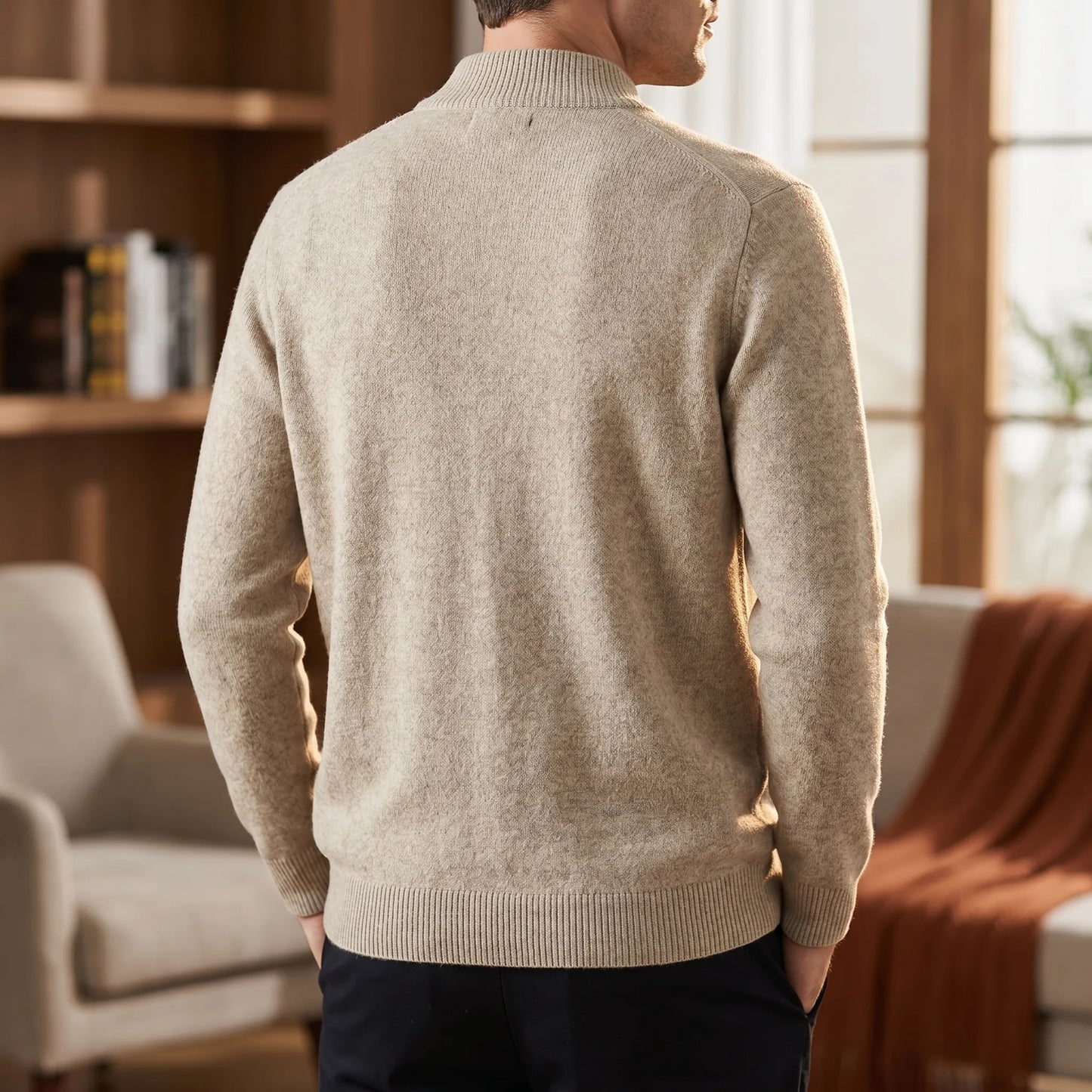 Woolven - Zip-Through Knitted Cardigan For Men  Layering In Cooler Weather