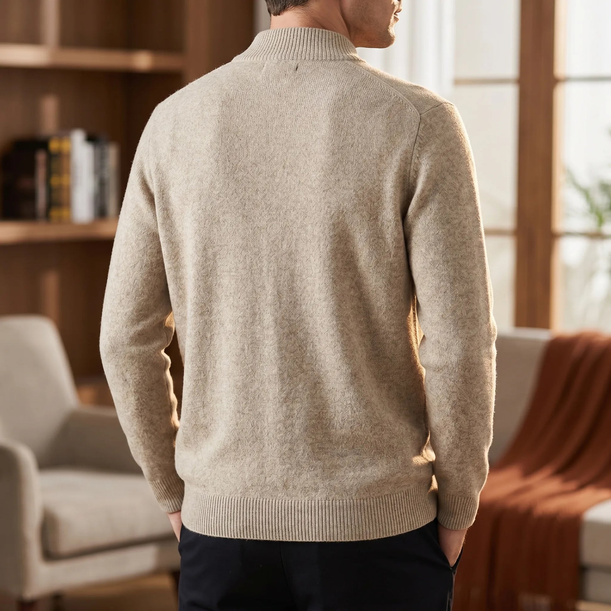 Woolven - Zip-Through Knitted Cardigan For Men  Layering In Cooler Weather