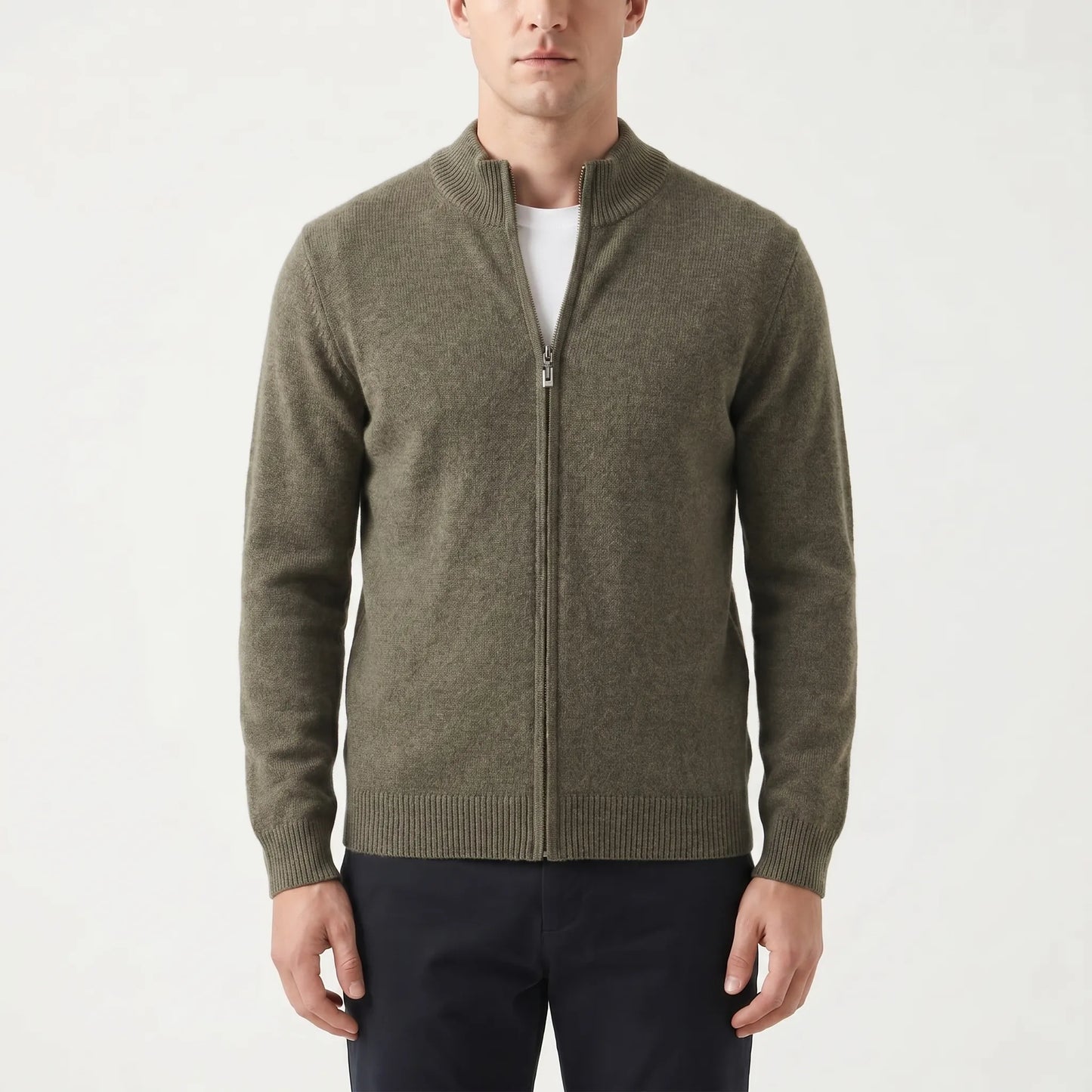 Woolven - Zip-Through Knitted Cardigan For Men  Layering In Cooler Weather