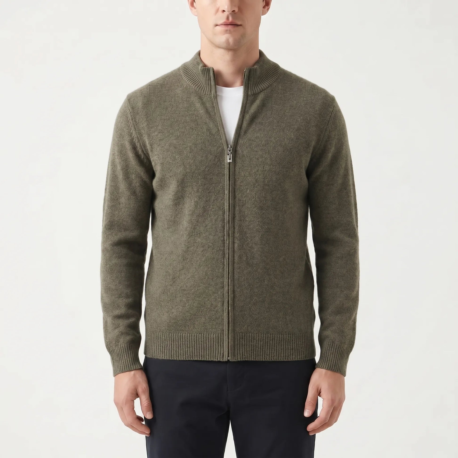 Woolven - Zip-Through Knitted Cardigan For Men  Layering In Cooler Weather