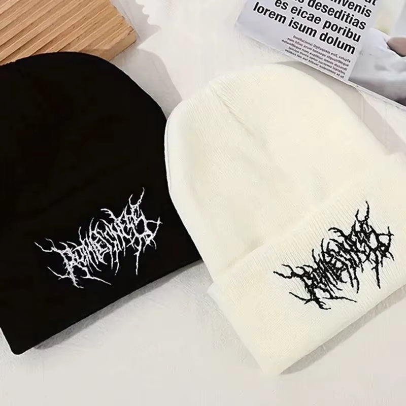 Knit Beanie | Unisex Warm Acrylic Winter Hat Gothic Punk Street Style | Steven & Levon