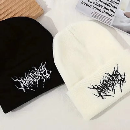 Knit Beanie | Unisex Warm Acrylic Winter Hat Gothic Punk Street Style | Steven & Levon