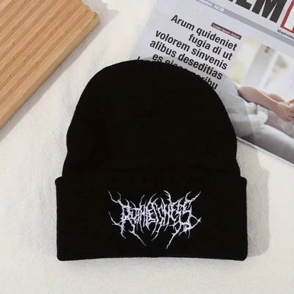 Knit Beanie | Unisex Warm Acrylic Winter Hat Gothic Punk Street Style | Steven & Levon