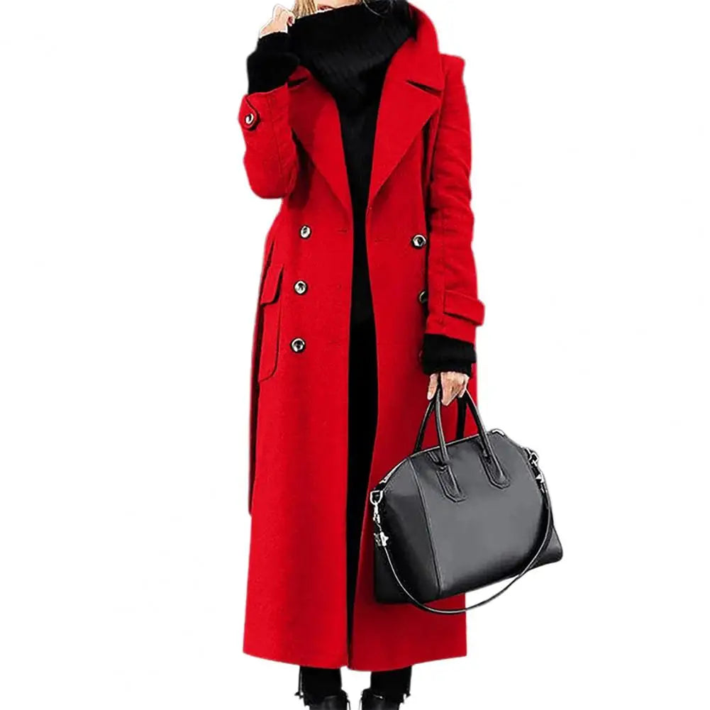 Wool Coat | Double-Breasted & Mid-Calf Length | Slim Fit | Steven & Levon