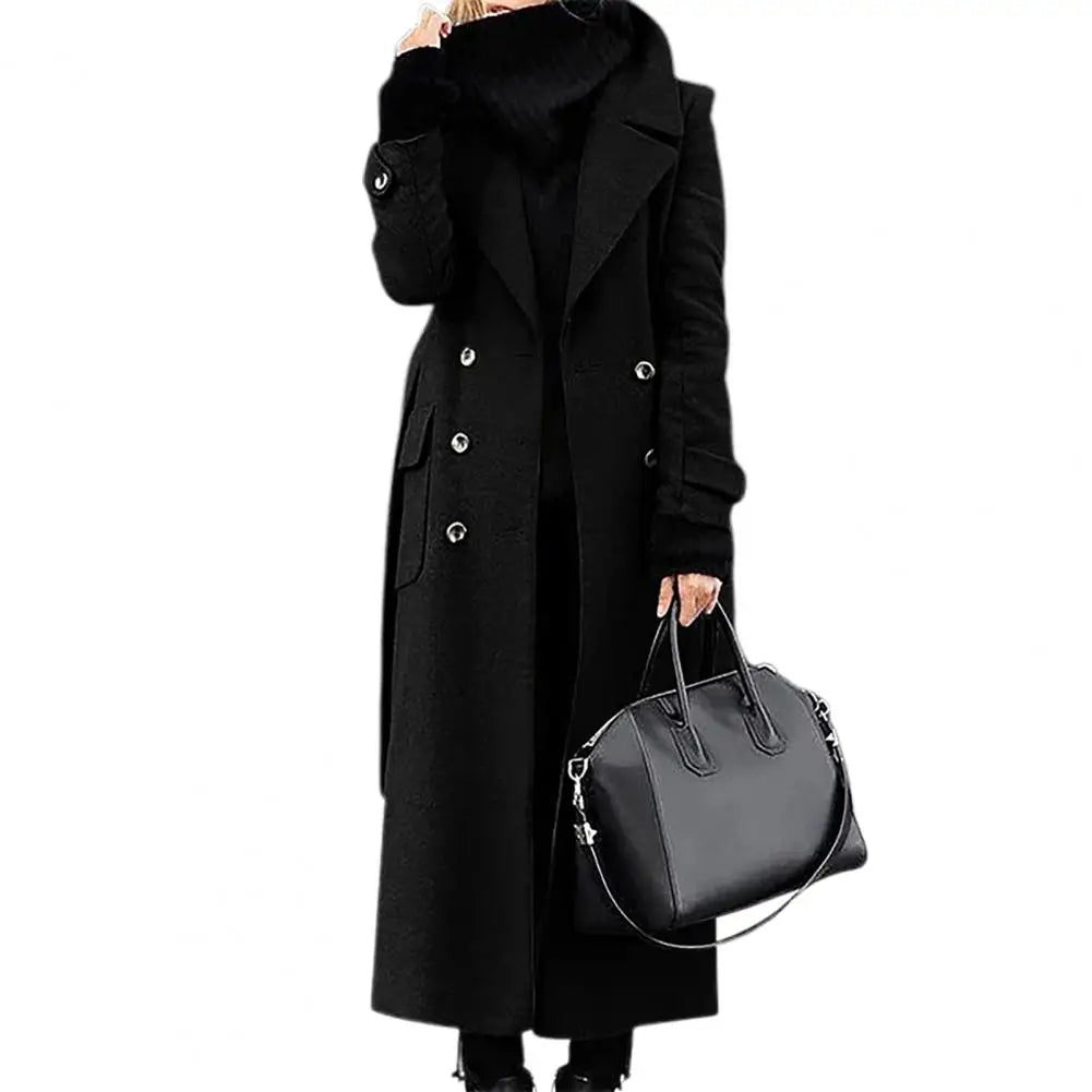 Wool Coat | Double-Breasted & Mid-Calf Length | Slim Fit | Steven & Levon